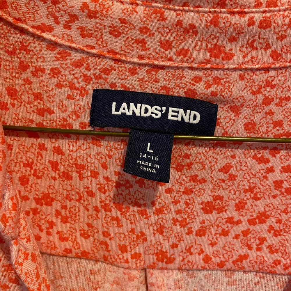 Lands’ End Floral Patterned Button Down - image 2